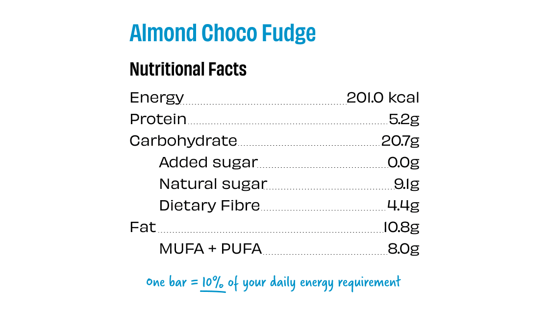 Almond Choco Fudge Energy bar - The Whole Truth - Freshmills
