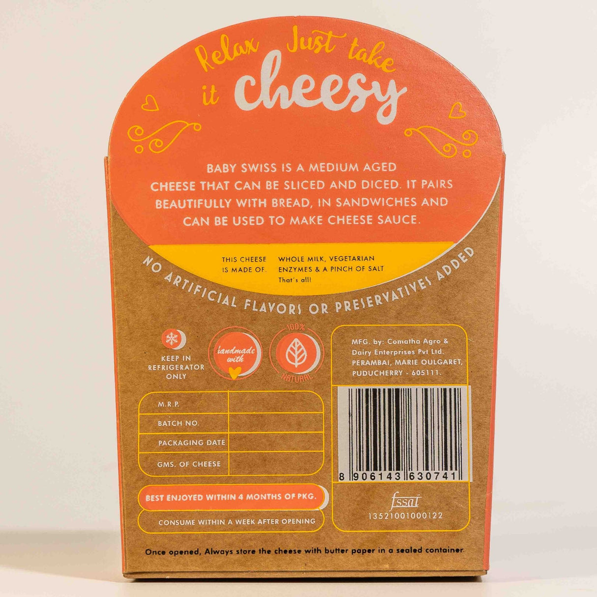 Baby Swiss Cheese - Le Pondicherry Cheese - Freshmills