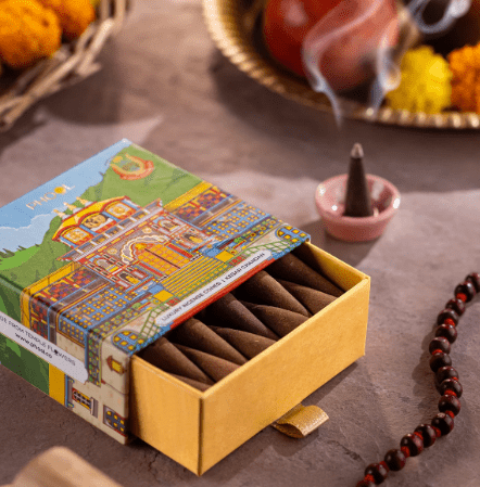 Badrinath Kesar Chandan Incense Cones - Phool - Freshmills