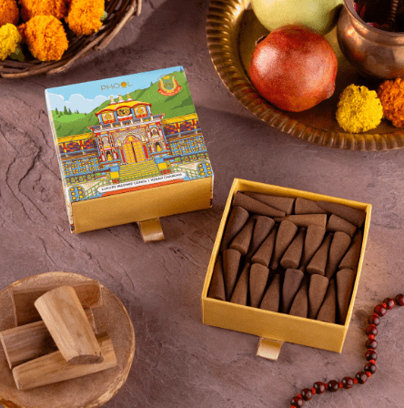 Badrinath Kesar Chandan Incense Cones - Phool - Freshmills