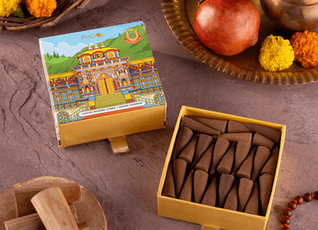 Badrinath Kesar Chandan Incense Cones - Phool - Freshmills