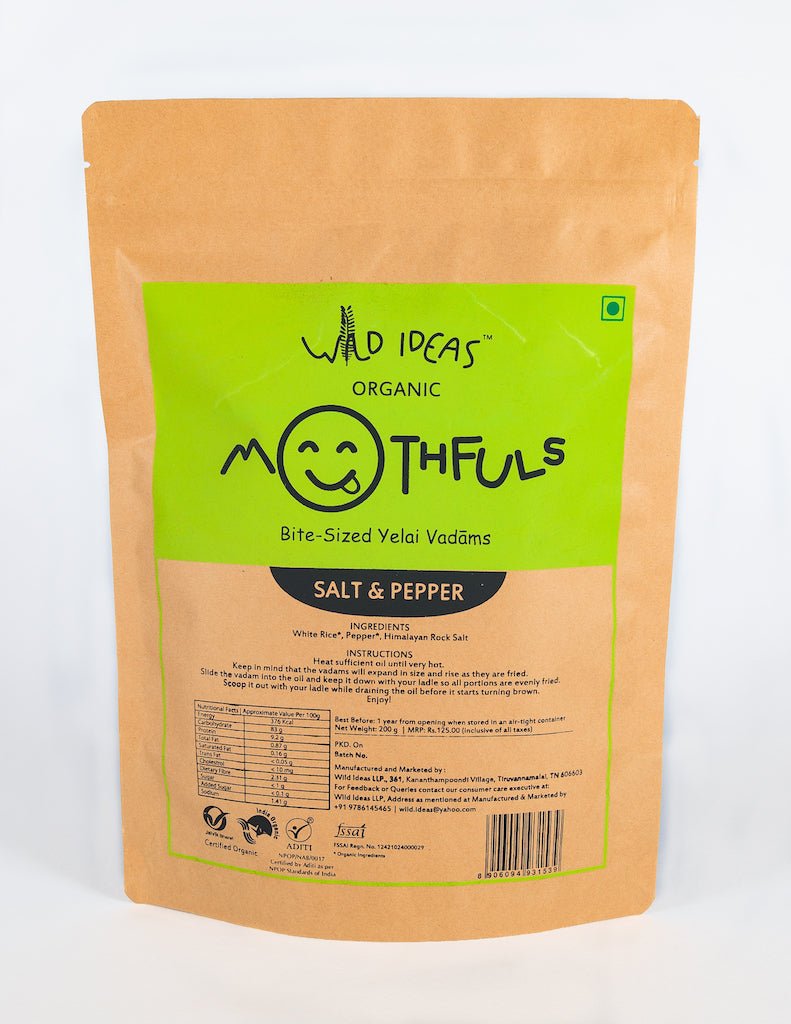 Bite Sized Yelai Vadam - Salt & Pepper - Wild Ideas - Freshmills