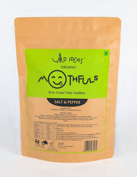 Bite Sized Yelai Vadam - Salt & Pepper - Wild Ideas - Freshmills