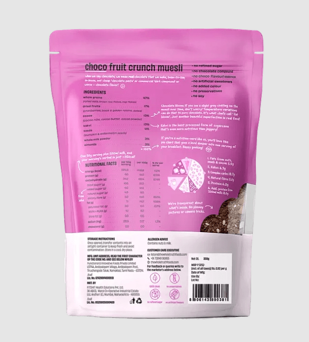 Choco Fruit Crunch Muesli - The Whole Truth - Freshmills