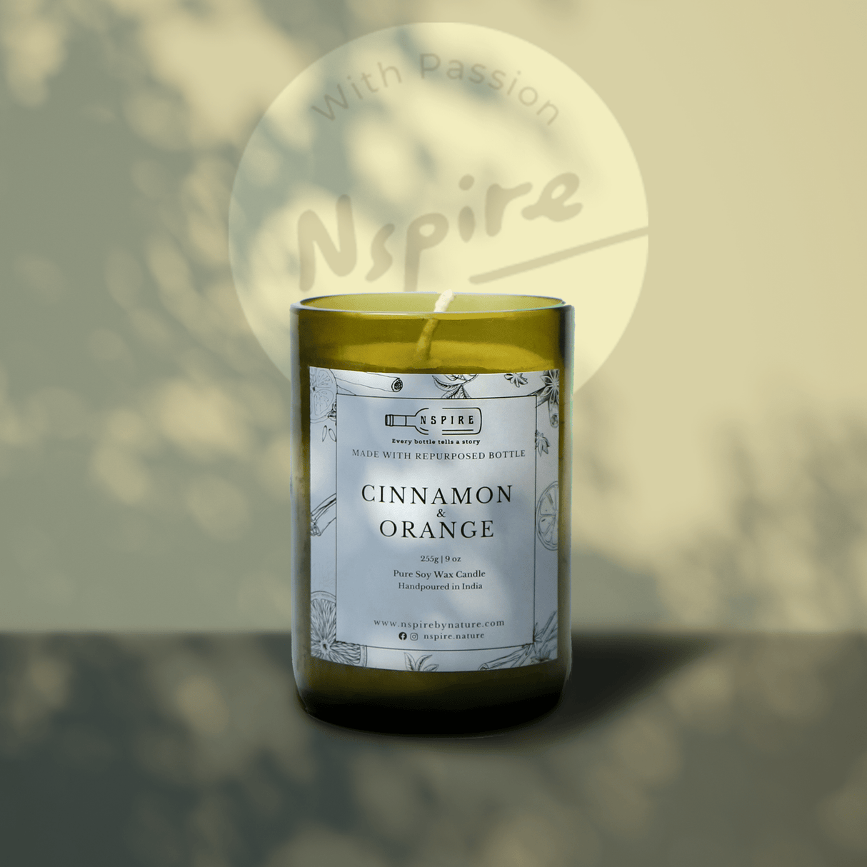 Cinnamon & Orange Soy Wax Candle - Nspire By Nature - Freshmills