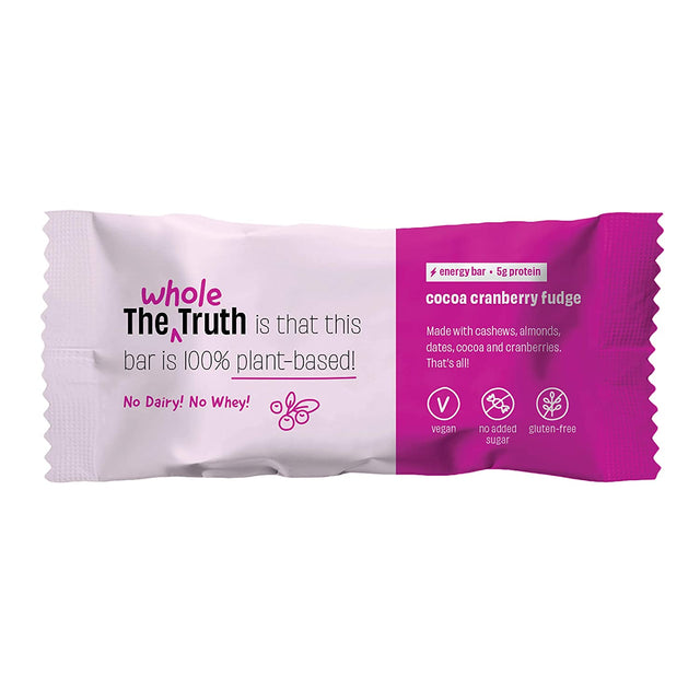Cocoa Cranberry Fudge Energy bar - The Whole Truth - Freshmills