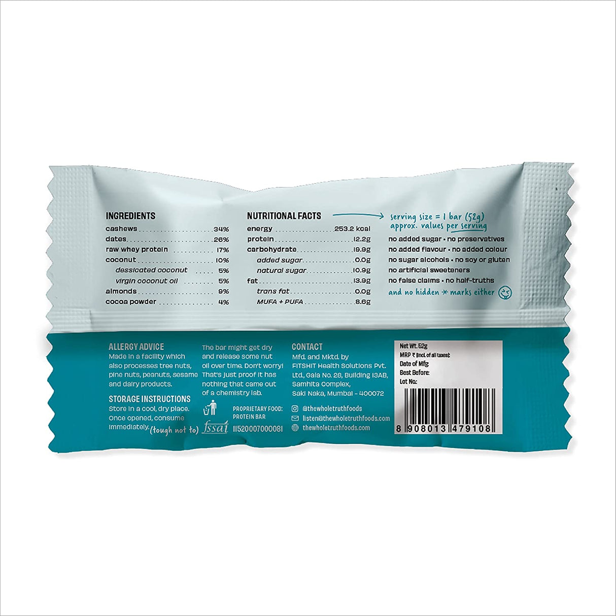 Coconut Cocoa Protein bar - The Whole Truth - Freshmills