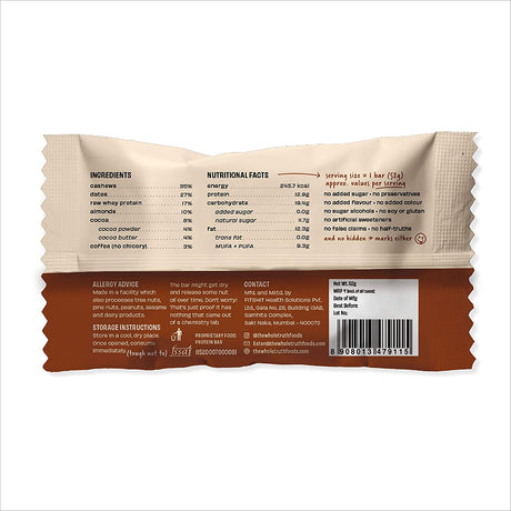 Coffee Cocoa Protein bar - The Whole Truth - Freshmills