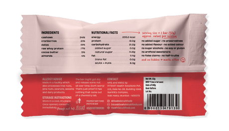 Cranberry Protein bar - The Whole Truth - Freshmills