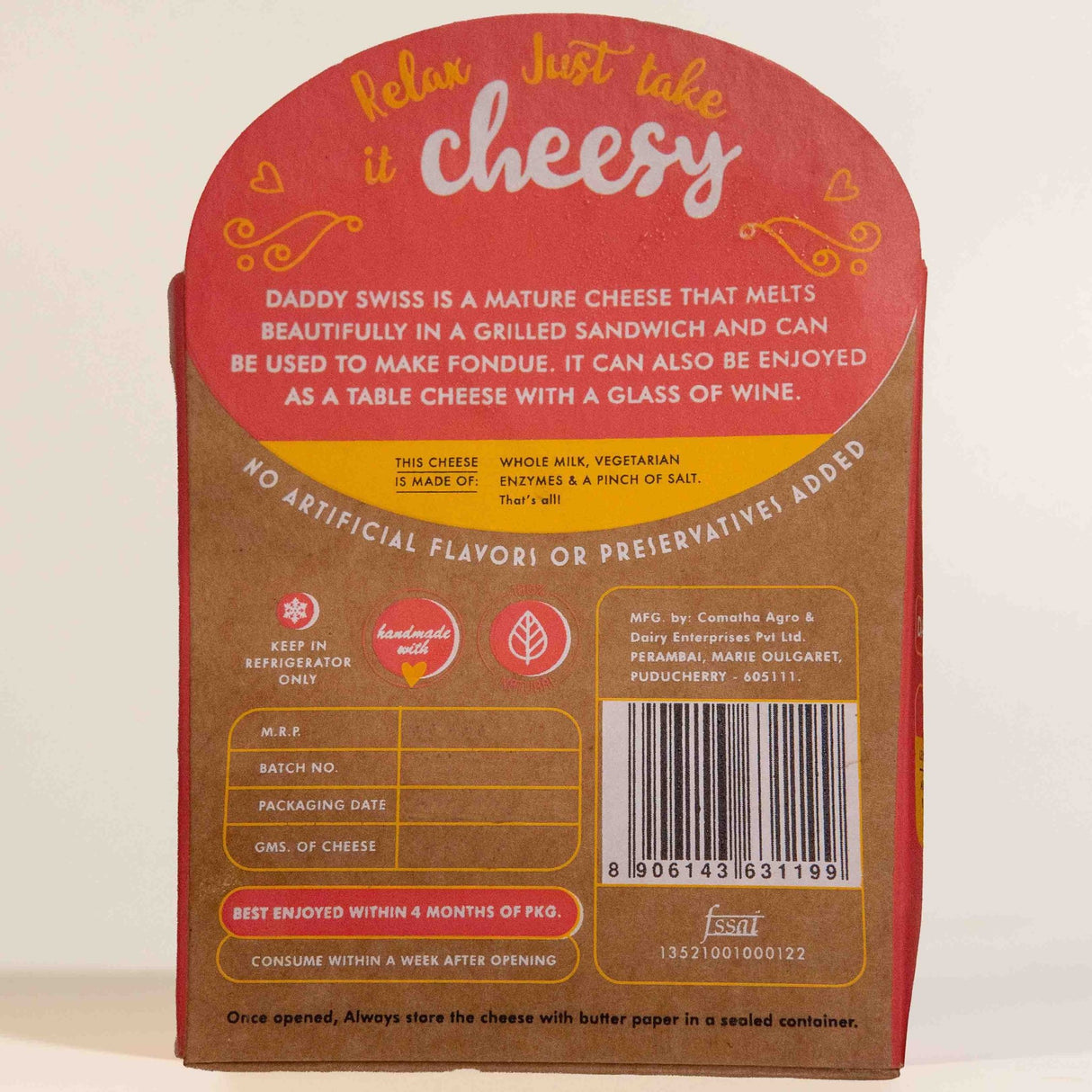 Daddy Swiss Cheese - Le Pondicherry Cheese - Freshmills