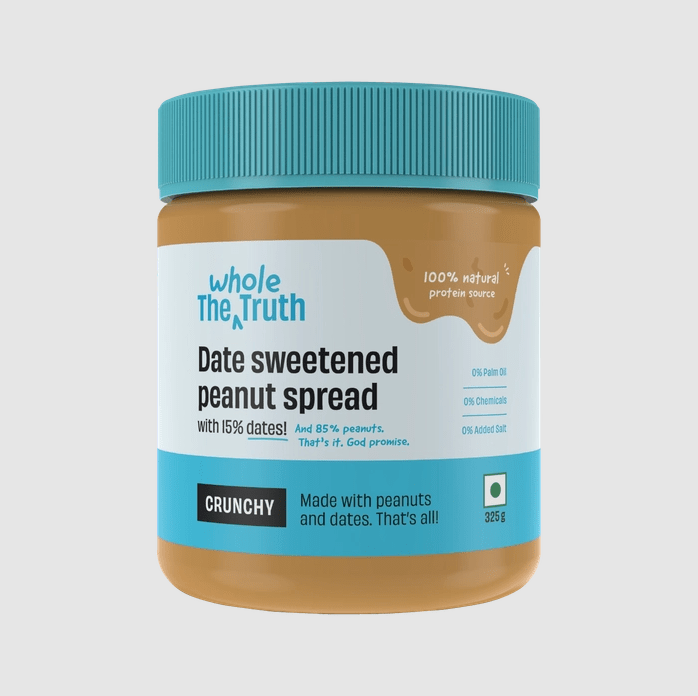 Date Sweetened Peanut Spread - Crunchy - The Whole Truth - Freshmills