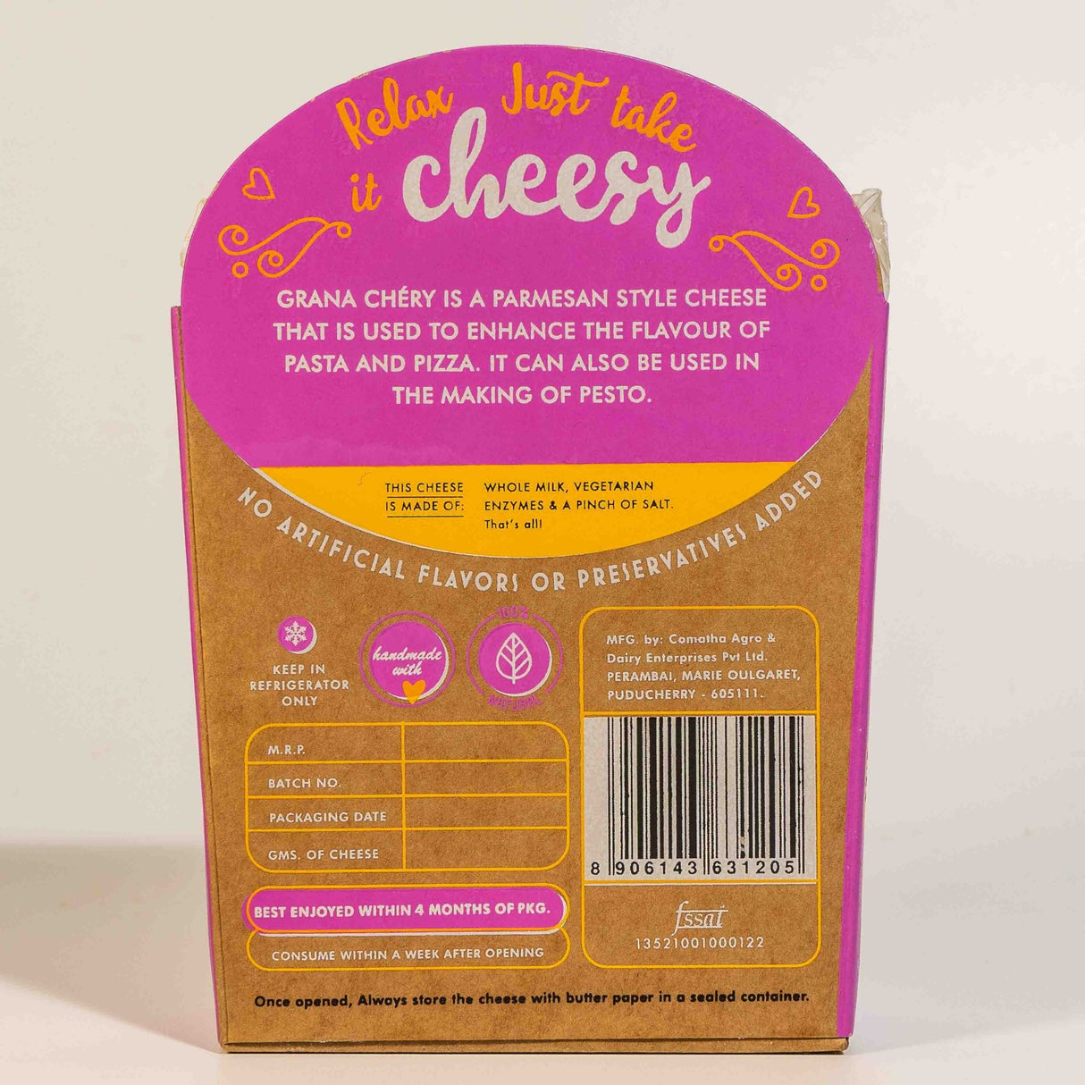 Grana Chery Cheese - Le Pondicherry Cheese - Freshmills