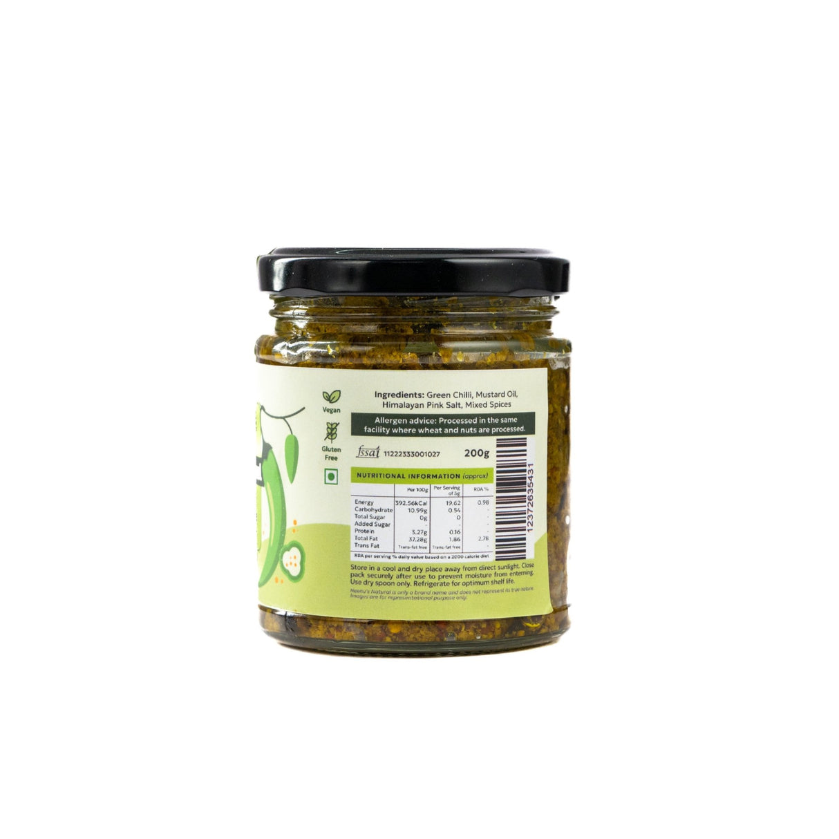 Green Chilli Mustard Pickle - Neenu's Natural - Freshmills