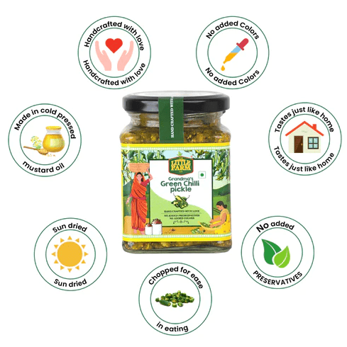 Green Chilli Pickle - The Little Farm Co - Freshmills