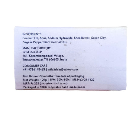 Hand Made Soap - Sage Mint with Shea Butter - Wild Ideas - Freshmills