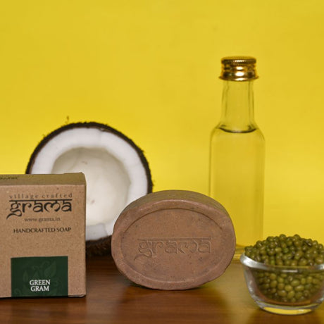 Handcrafted Green Gram Soap - Grama - Freshmills
