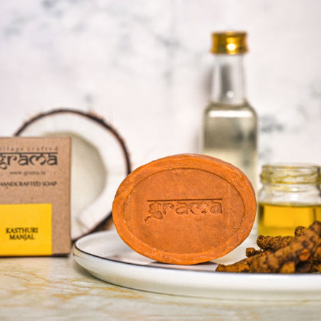 Handcrafted Kasthuri Manjal Soap - Grama - Freshmills