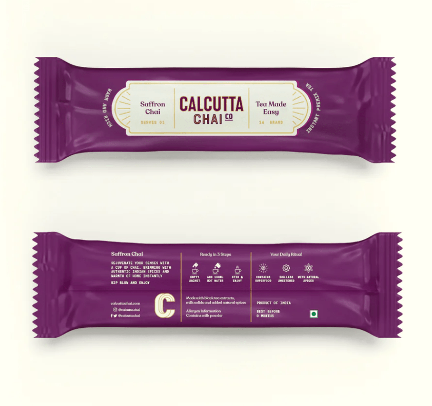 INSTANT CHAI - Saffron Chai - Calcutta Chai Co - Freshmills