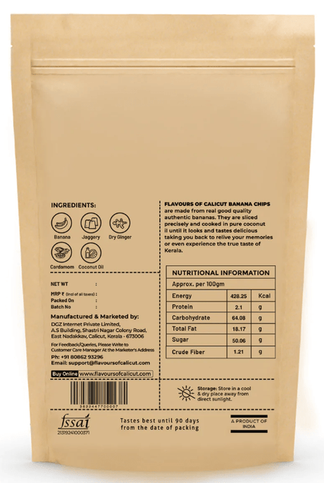 Jaggery Coated Banana Chips 250g - Flavours of Calicut - Freshmills