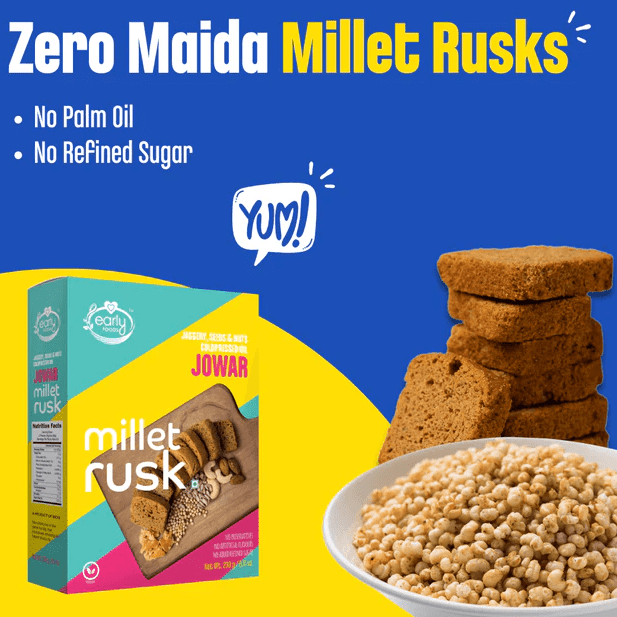 Jowar Millet Rusk - Early Foods - Freshmills