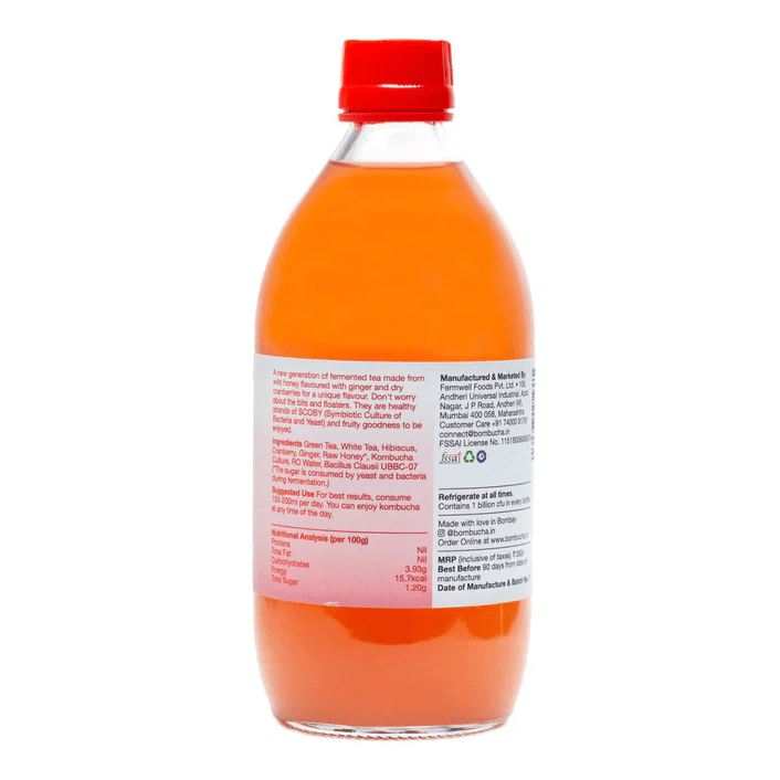 Jun Kombucha with Ginger & Cranberry - Bombucha - Freshmills