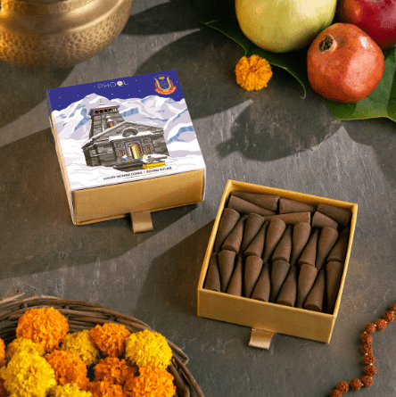 Kedarnath Govind Gulab Incense Cones - Phool - Freshmills