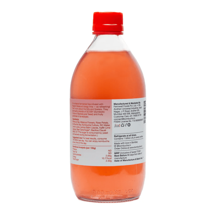 Kombucha - Hibiscus Lime - Bombucha - Freshmills