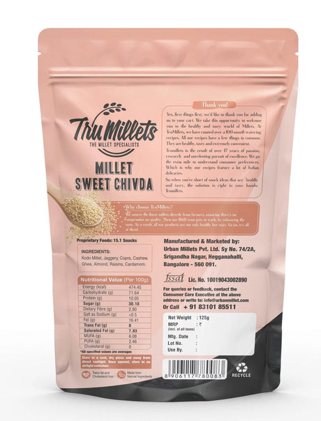 Millet Sweet Chivda - Tru millets - Freshmills