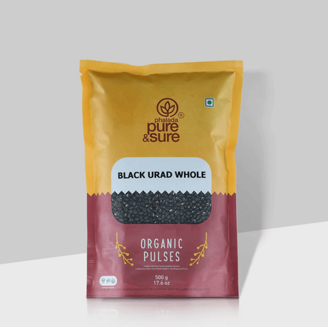 Organic Black Urad Dal Whole - Phalada Pure & Sure - Freshmills