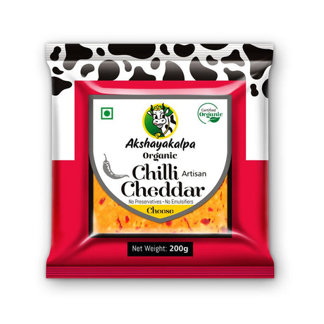 Organic Chilli Cheddar Cheese - Akshayakalpa - Freshmills
