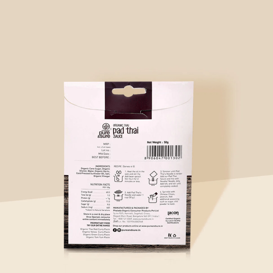 Organic Pad Thai Sauce - Phalada Pure & Sure - Freshmills