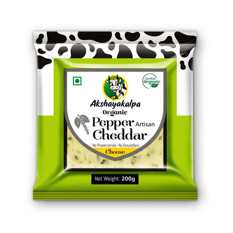 Organic Pepper Cheddar Cheese - Akshayakalpa - Freshmills
