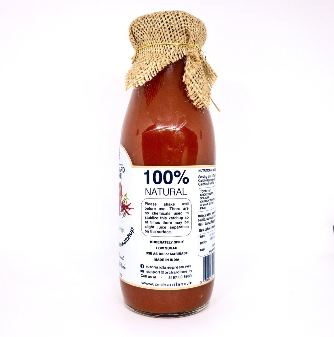 Organic Peri Peri Tomato Ketchup - Orchard Lane - Freshmills