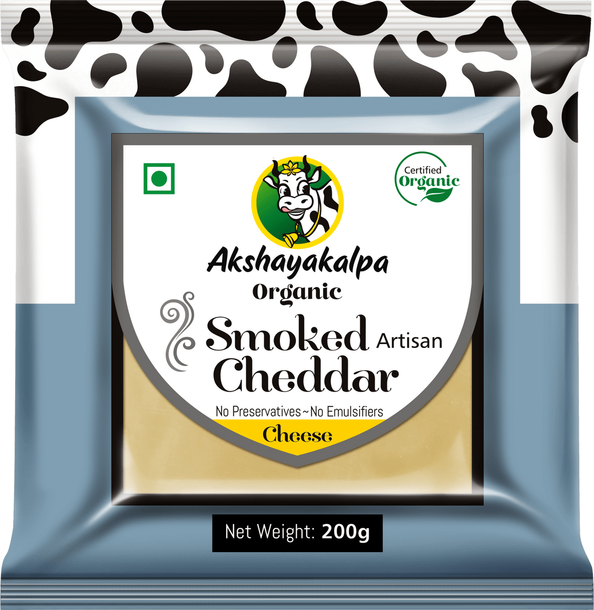 Organic Smoked Cheddar Cheese - Akshayakalpa - Freshmills