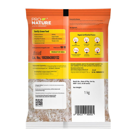 Organic Sonamasoori Rice (Hand Pound) - Pro Nature - Freshmills