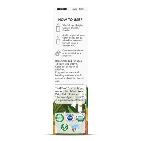 Organic Triphala Powder - Kapiva - Freshmills