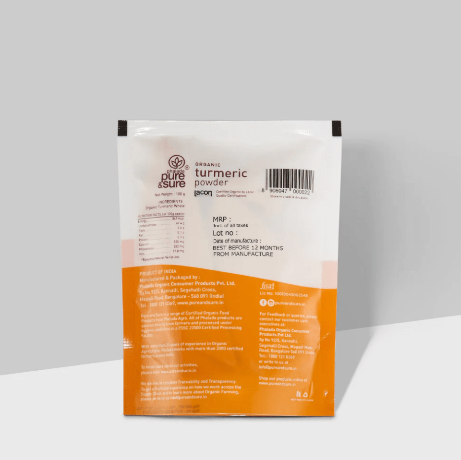 Organic Turmeric powder - Phalada Pure & Sure - Freshmills
