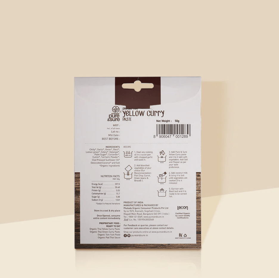 ORGANIC YELLOW CURRY PASTE - Phalada Pure & Sure - Freshmills