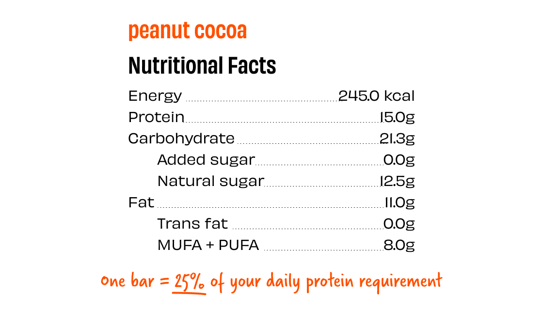 Peanut Cocoa Protein bar - The Whole Truth - Freshmills