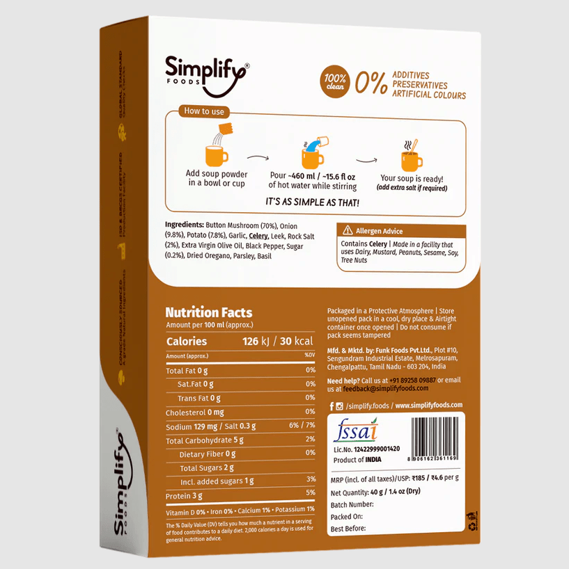 Pepper Mushroom Soup - Simplify - Freshmills