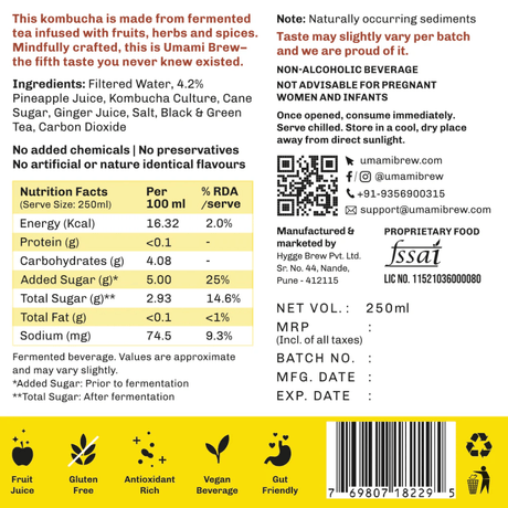 Pineapple Spice Kombucha - umami brew - Freshmills