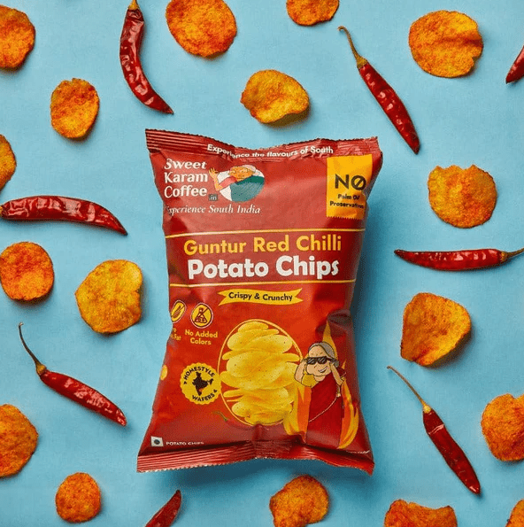 Potato Chips - Guntur Red Chilli - Sweet Karam Coffee - Freshmills