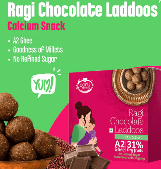 Ragi Chocolate A2 Ghee Laddoos - Early Foods - Freshmills
