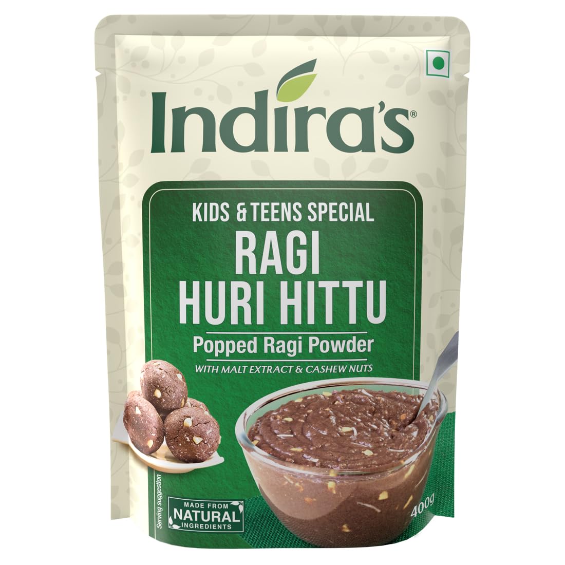 Ragi Huri Hittu (Popped Ragi Powder) - Indira's - Freshmills