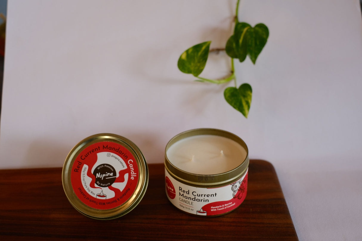 Red Current Mandarin Soy Wax Candle - Nspire By Nature - Freshmills