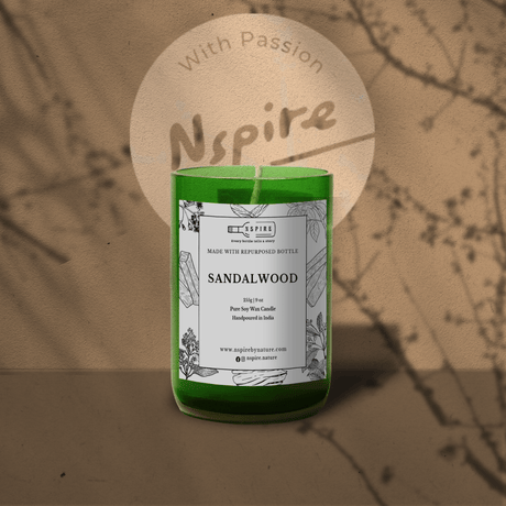 Sandalwood Soy Wax Candle - Nspire By Nature - Freshmills