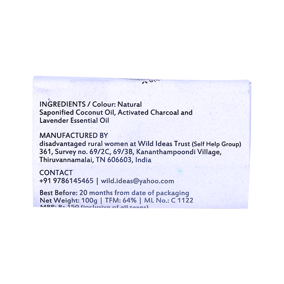 Shampoo Bar Soap Activated Charcoal & Lavender - Wild Ideas - Freshmills