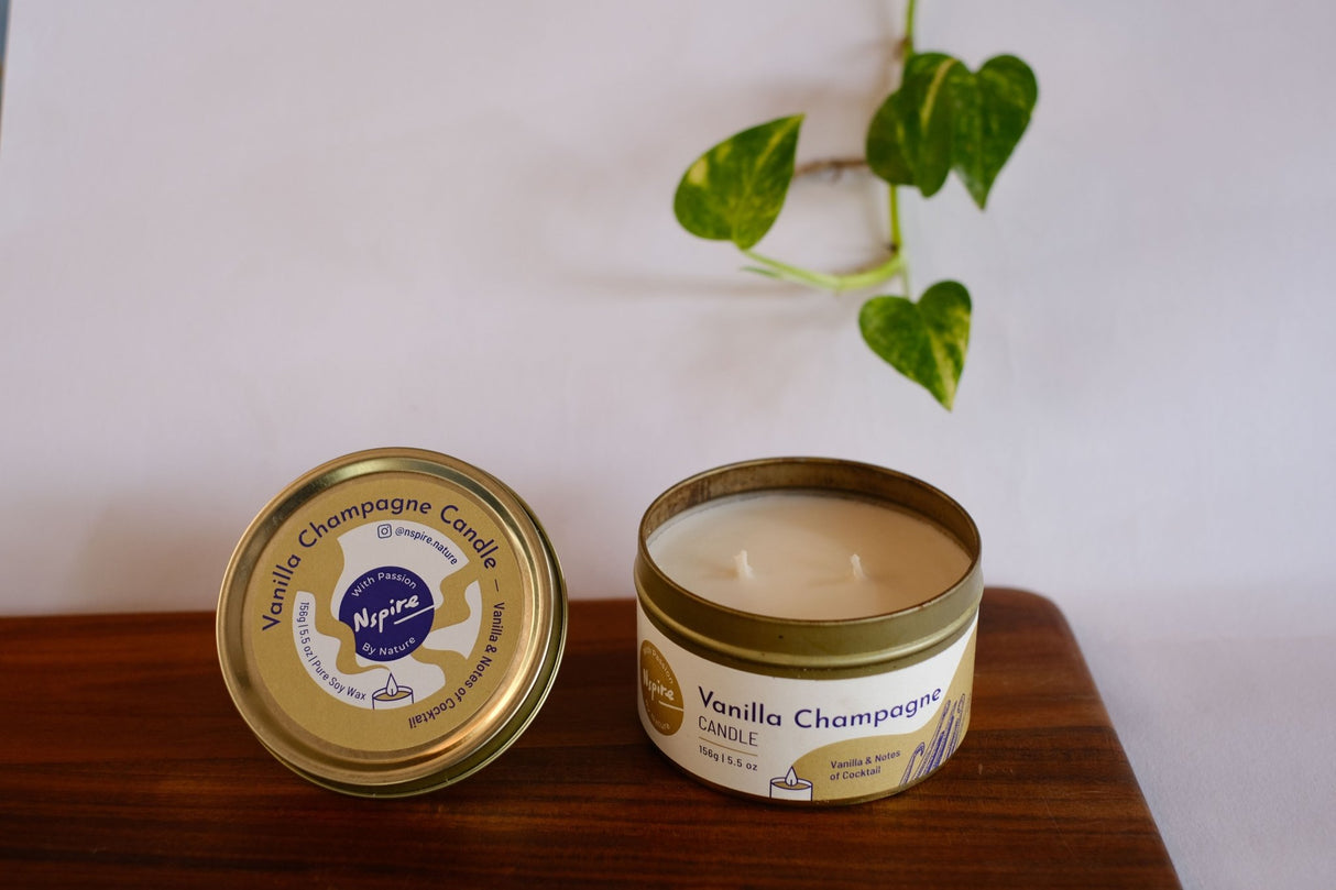Vanilla Champagne Soy Wax Candle - Nspire By Nature - Freshmills