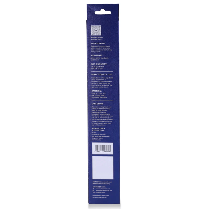 White Musk Agarbatti - Swaha - Freshmills