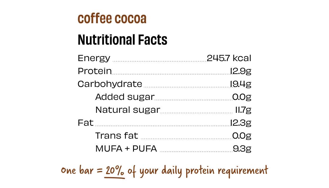Coffee Cocoa Protein bar - The Whole Truth - Freshmills
